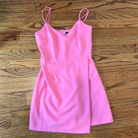 NWOT French Connection Women’s Whisper Envelope Mini Dress, Pink. Size: XXS (2) - Picture 2 of 4